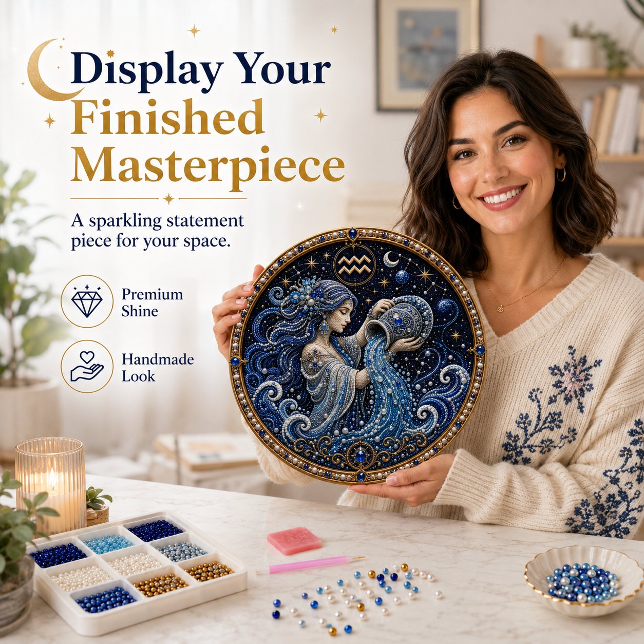  ♈🌙Watering Can Mosaic Art Kit – DIY Garden Flower Craft Kit for Relaxing Creative Time, Handmade Home Decor & Thoughtful Gifts