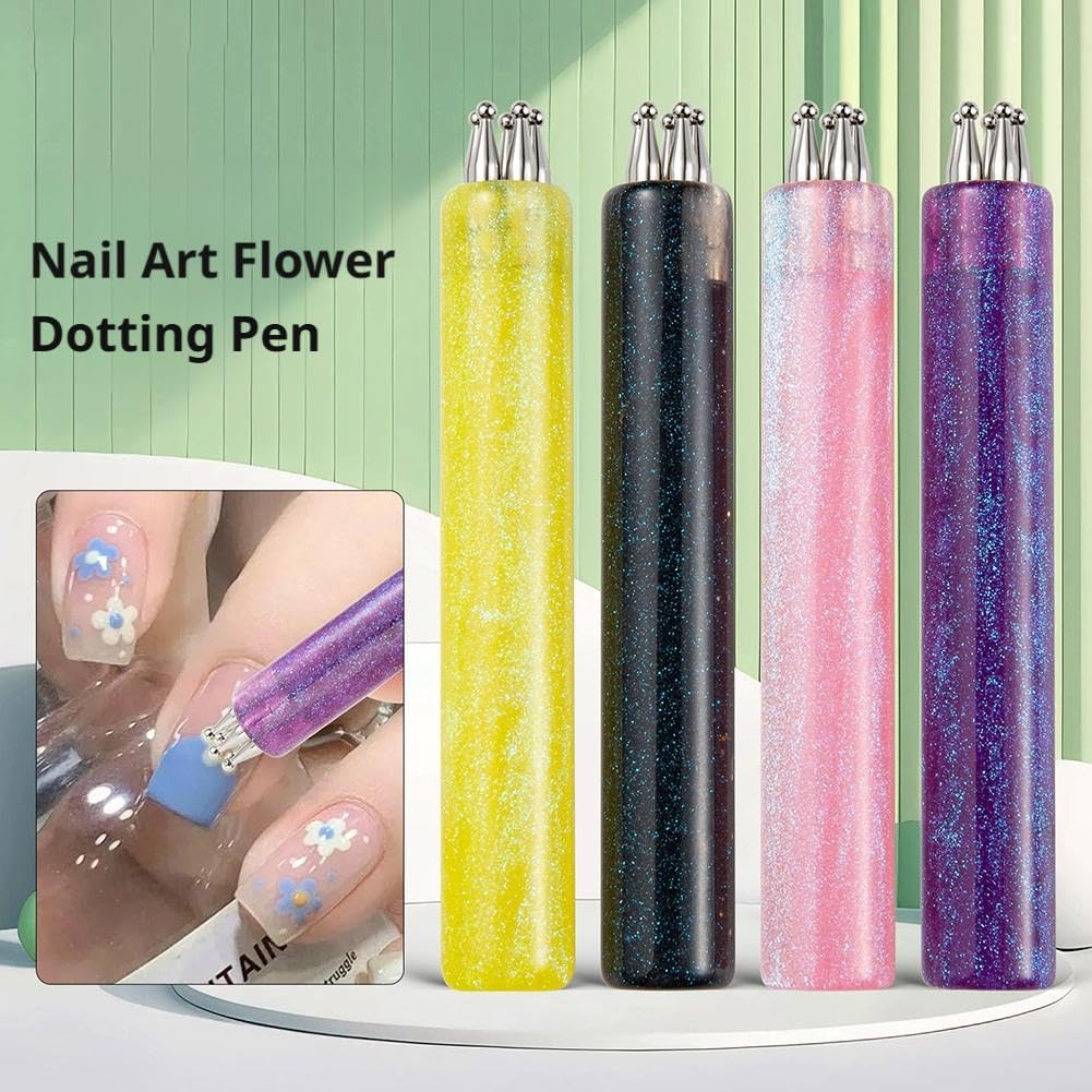 5 Petal Flower Nail Dotting Pen – DIY Floral Nail Art Tool with Stainless Steel 1.8mm Tips for Manicure Design