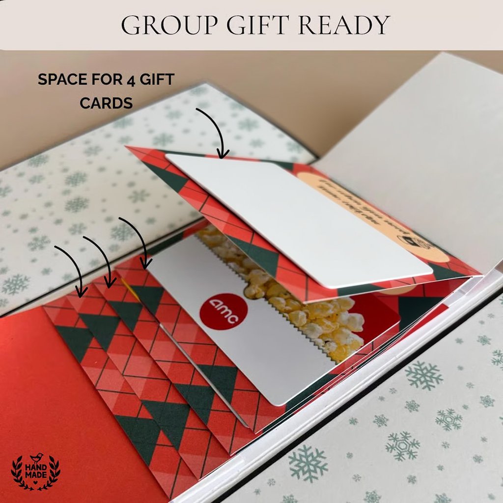 Christmas gift card booklet surprise reveal