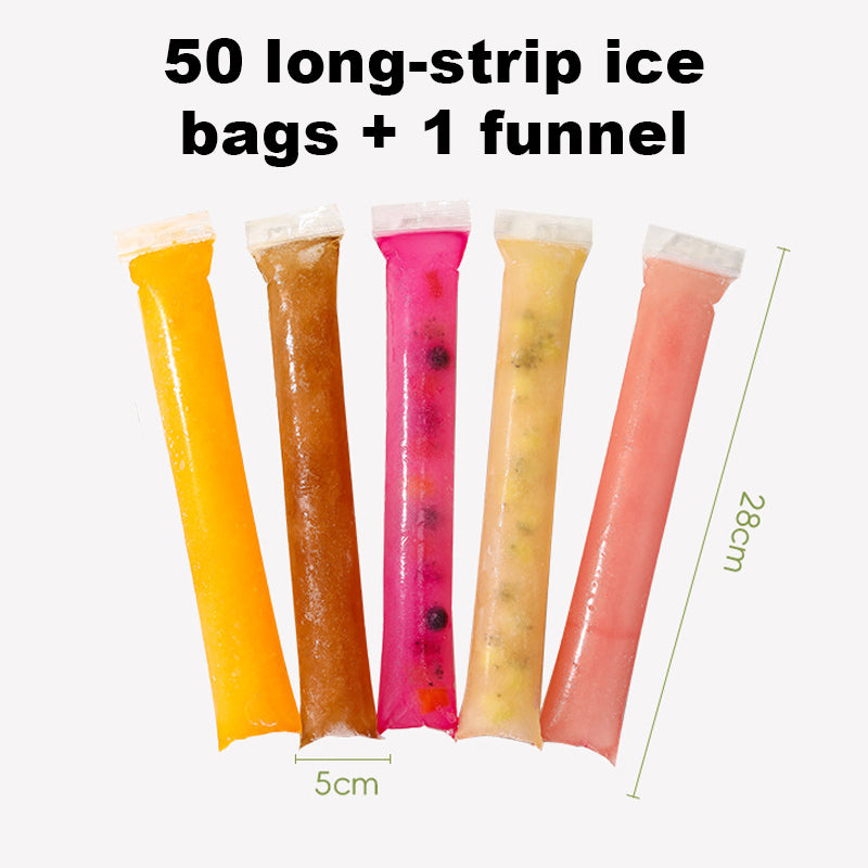 Disposable Ice Pop Bags – DIY Homemade Popsicle Mold Bags with Self-Sealing Design for Juice, Fruit, Yogurt & Summer Frozen Treats