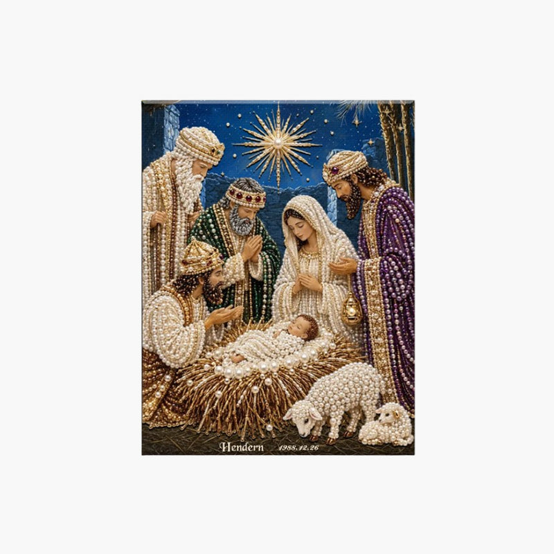 Nativity Scene Diamond Painting Kit – Christian Christmas Faith Art DIY Craft for Home Decor, Family Activity & Handmade Gifts