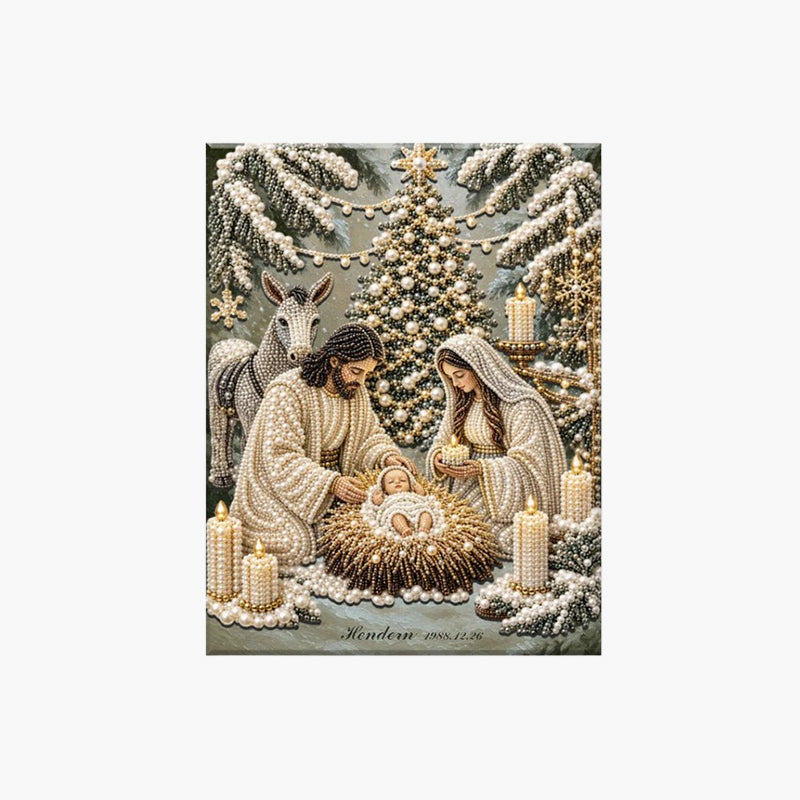 Nativity Scene Diamond Painting Kit – Christian Christmas Faith Art DIY Craft for Home Decor, Family Activity & Handmade Gifts