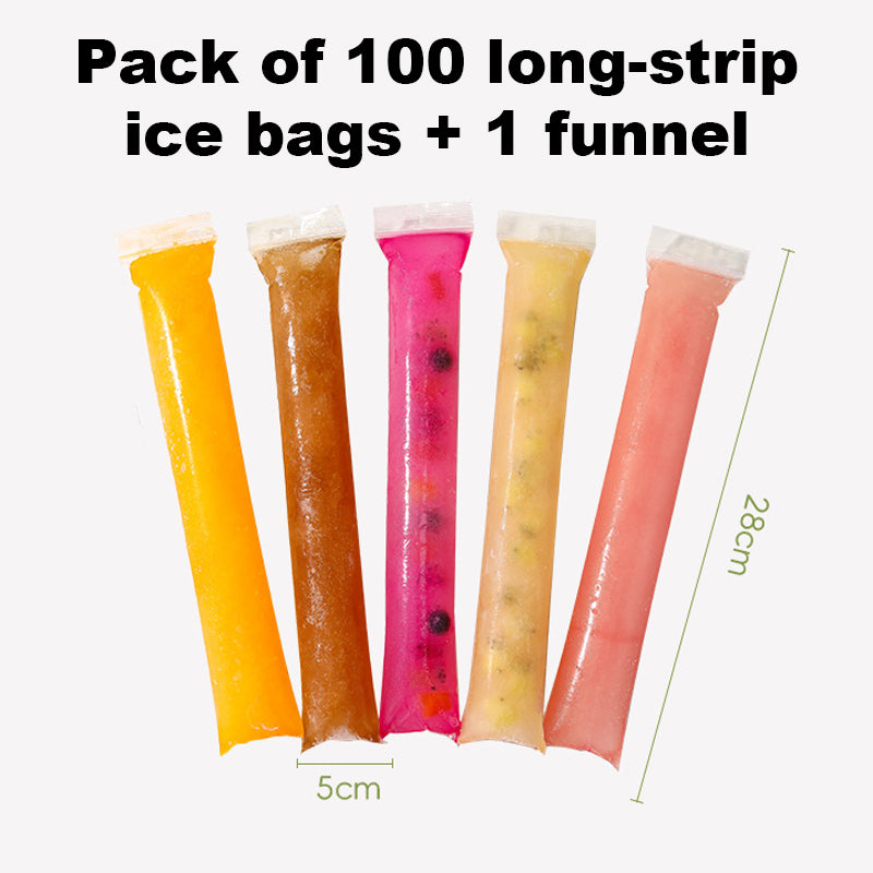 Disposable Ice Pop Bags – DIY Homemade Popsicle Mold Bags with Self-Sealing Design for Juice, Fruit, Yogurt & Summer Frozen Treats