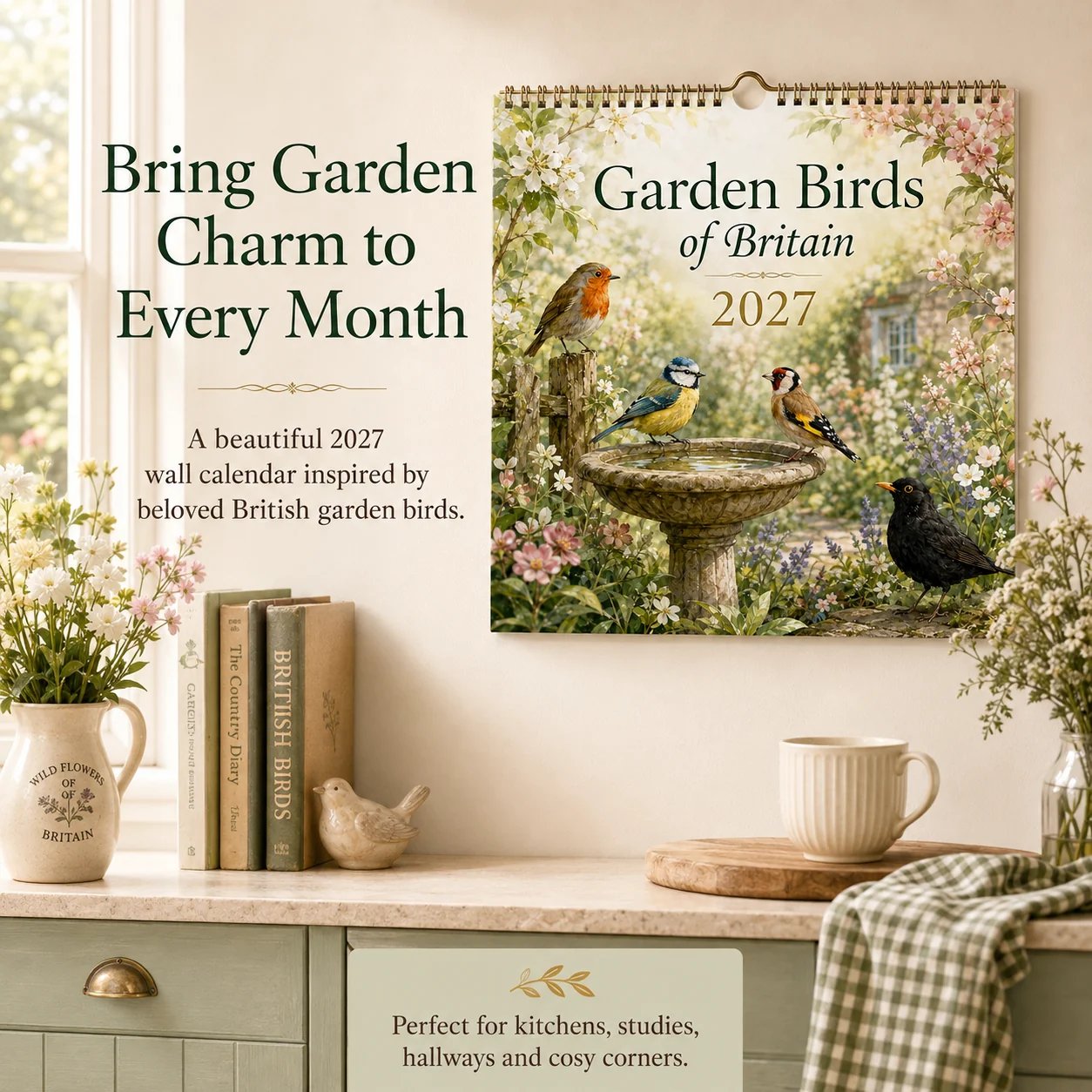 Illustrated British garden bird calendar