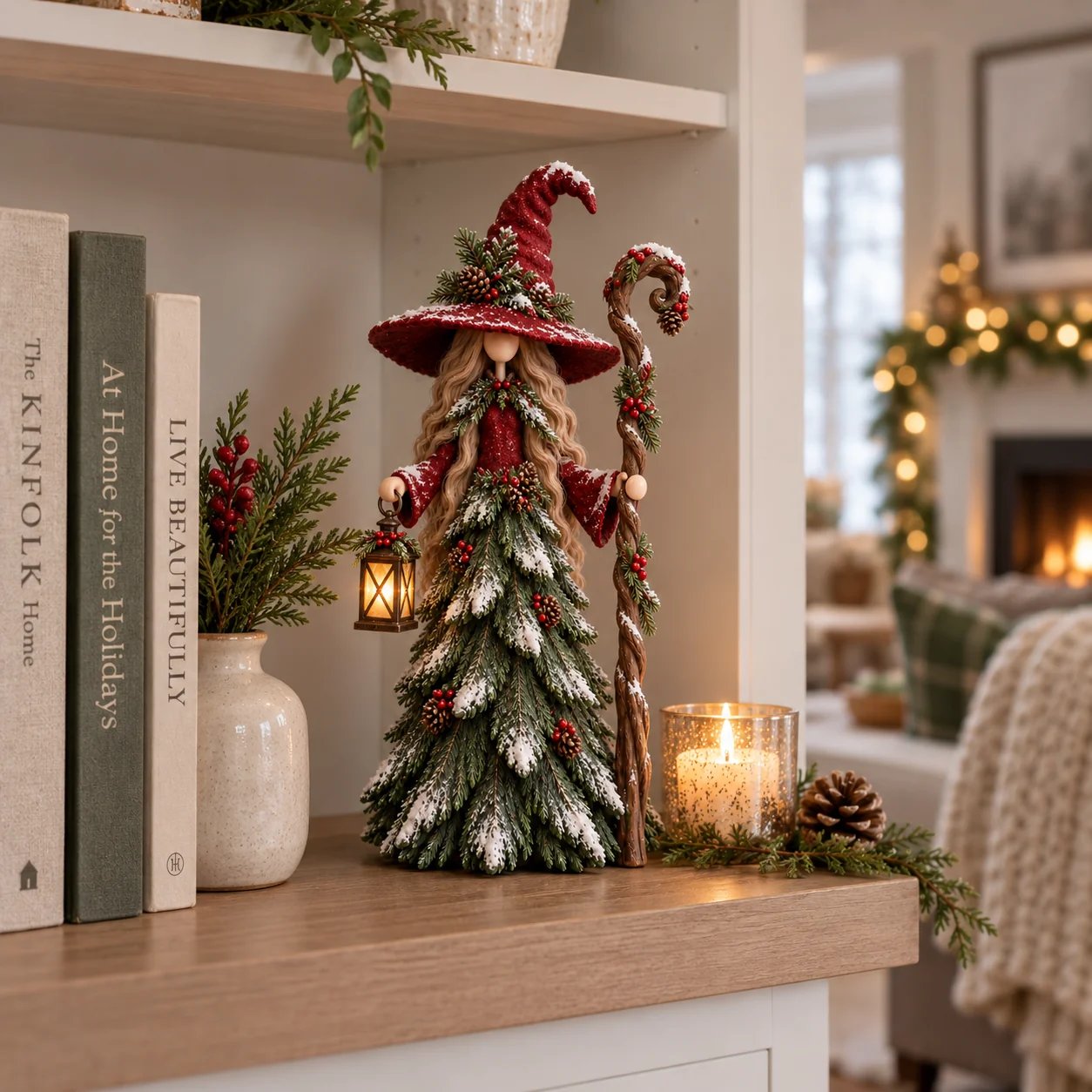 Lantern Keeper styled in a cosy Christmas home