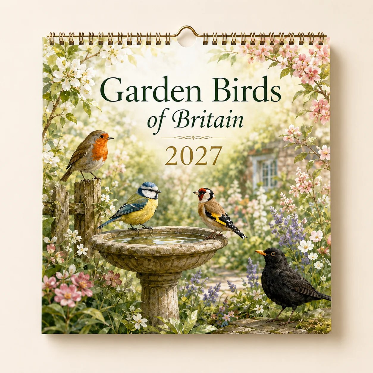 Garden Birds of Britain 2027 wall calendar