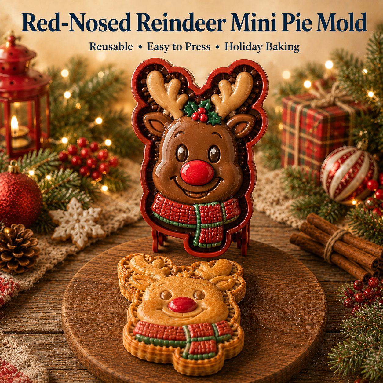 🎄 Christmas Mini Pie Molds – 8 Festive Designs for Holiday Baking