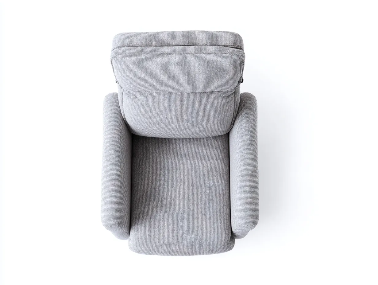 Sillón tapizado en tela 86x92x104 cm - gris claro - brazos acolchados para salón