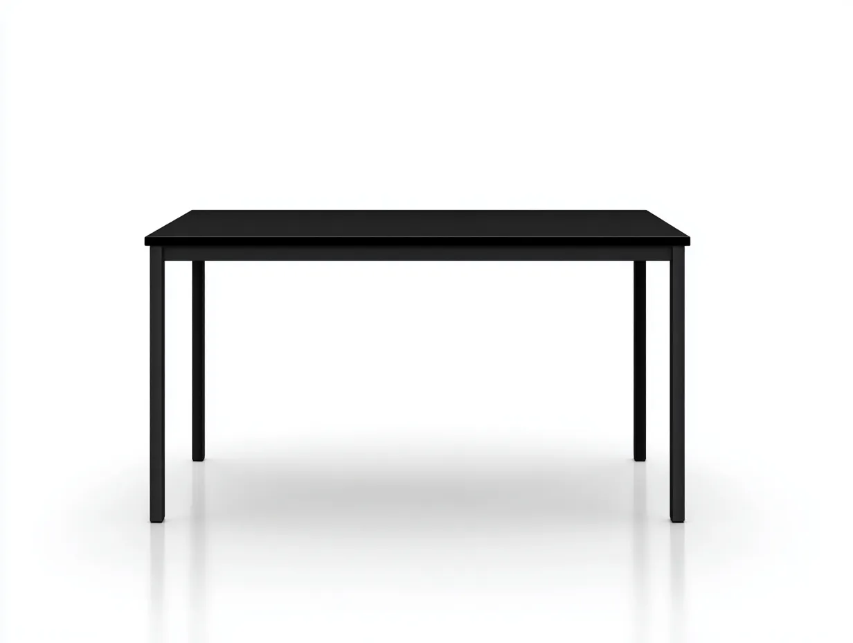 Escritorio de oficina rectangular negro 155x70x75 cm - negro - diseño minimalista con patas rectas-Gavaninest