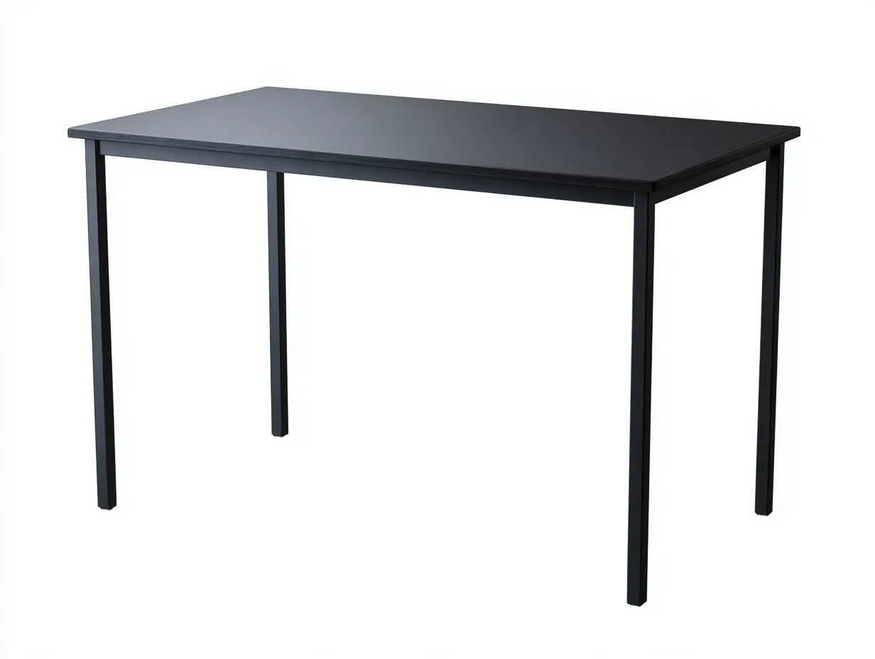 Escritorio de oficina negro con tablero rectangular 165x74x75 cm - negro - estructura delgada para despacho-Gavaninest