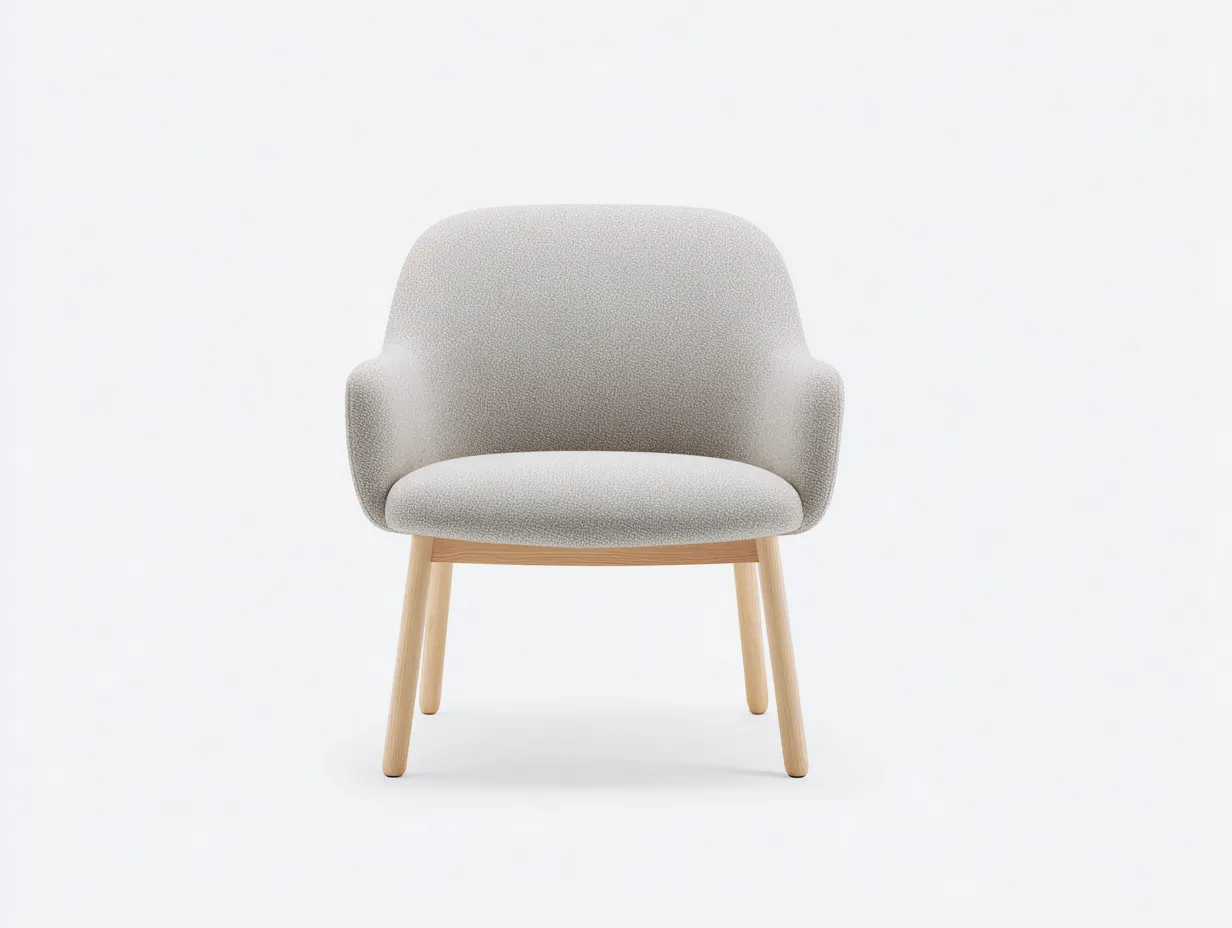 Silla de comedor tapizada 70x62x76 cm - beige claro y roble natural - asiento amplio de estilo suave-Gavaninest