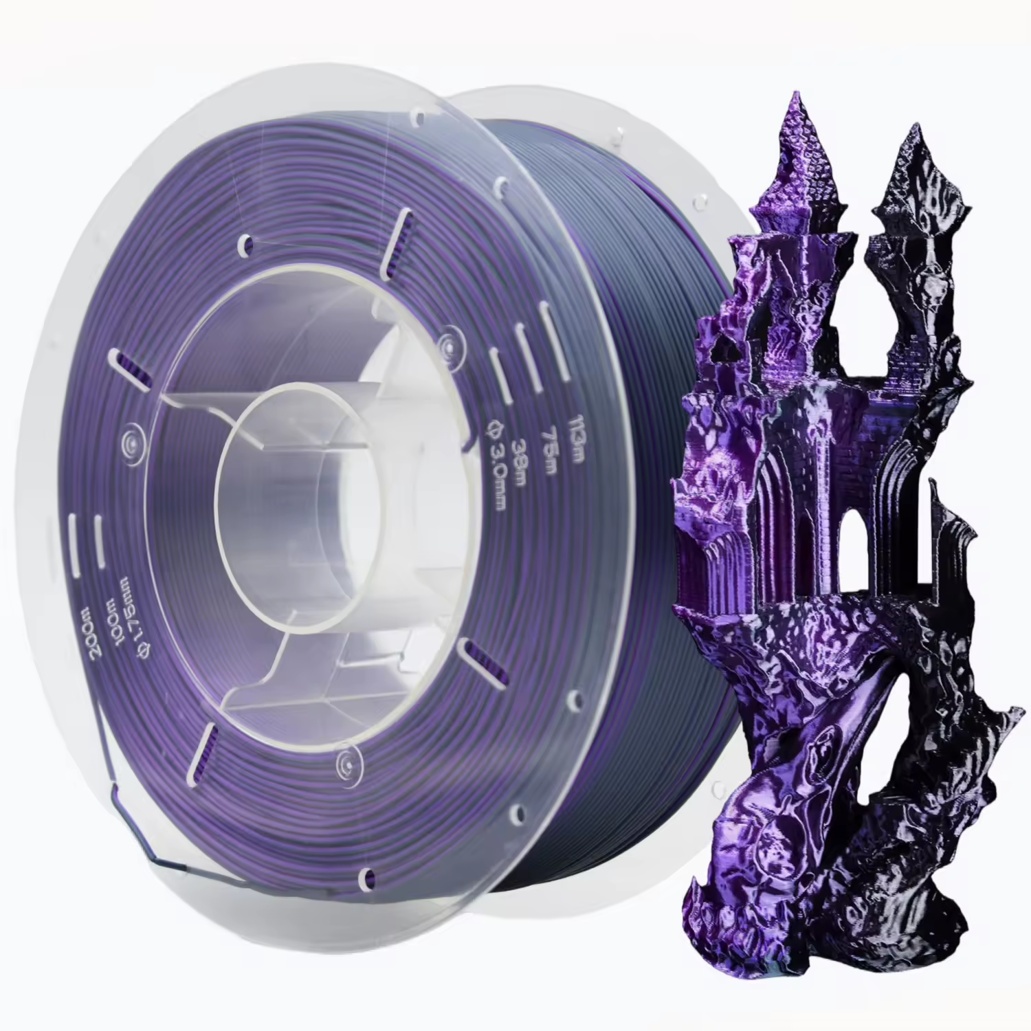 Dual-Color Silk PLA 3D Printing Filament 1.75mm 1kg