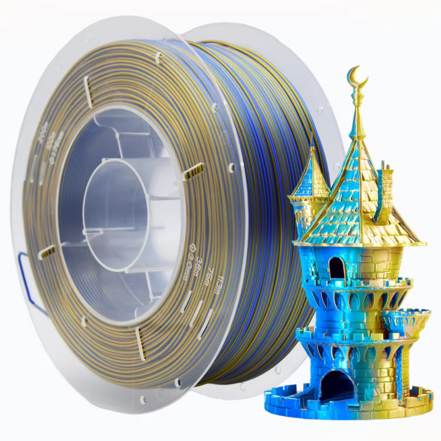 Dual-Color Silk PLA 3D Printing Filament 1.75mm 1kg