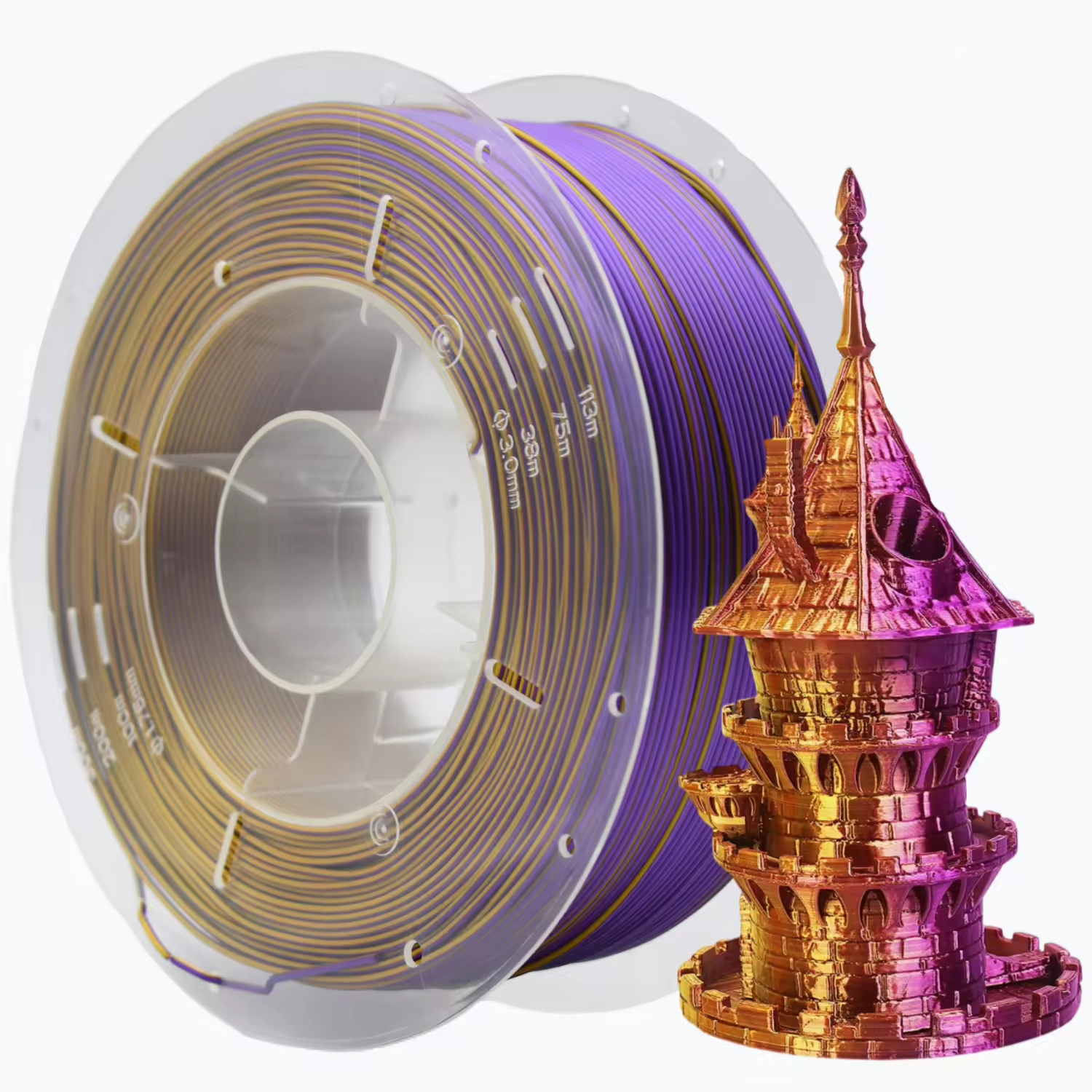 Dual-Color Silk PLA 3D Printing Filament 1.75mm 1kg
