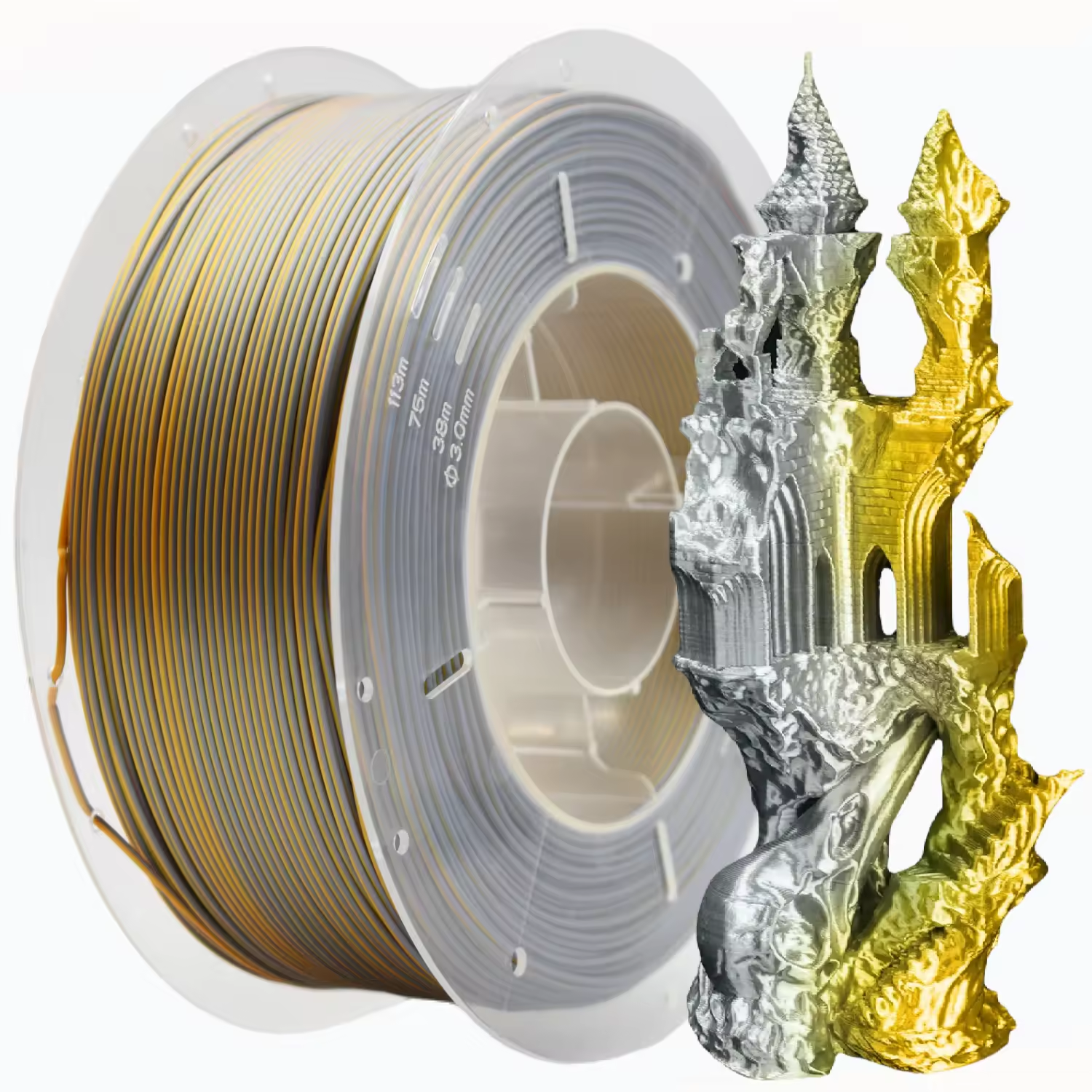 Dual-Color Silk PLA 3D Printing Filament 1.75mm 1kg