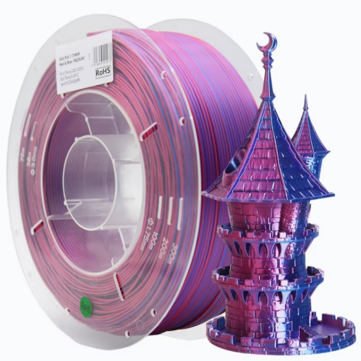 Dual-Color Silk PLA 3D Printing Filament 1.75mm 1kg