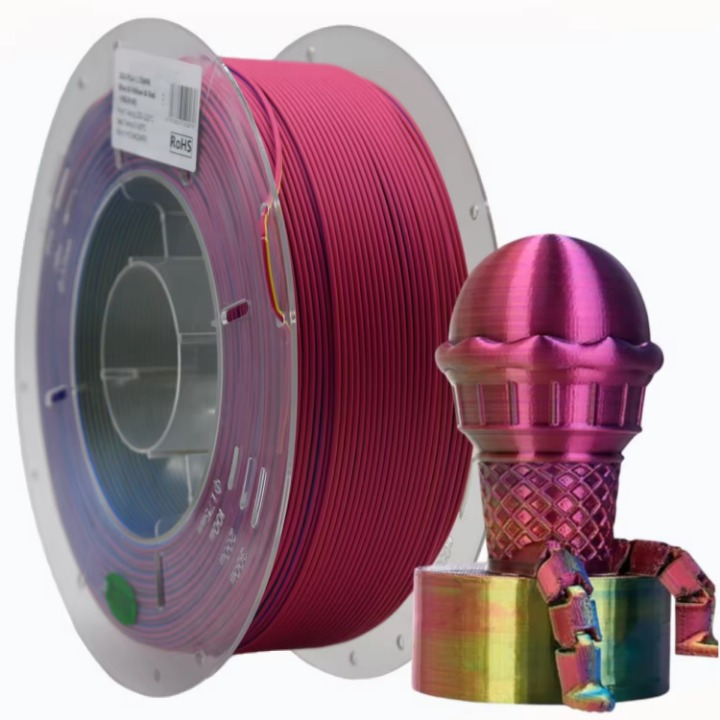 Tri-Color Silk PLA+ 3D Printer Filament 1.75mm 1kg 3-in-1 Magic PLA Plus
