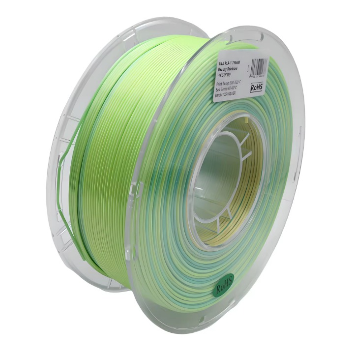 Glossy Gradient Rainbow Silk PLA Filament 1.75mm, 1kg
