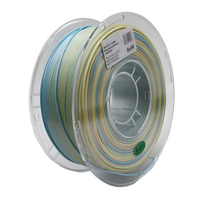 Glossy Gradient Rainbow Silk PLA Filament 1.75mm, 1kg
