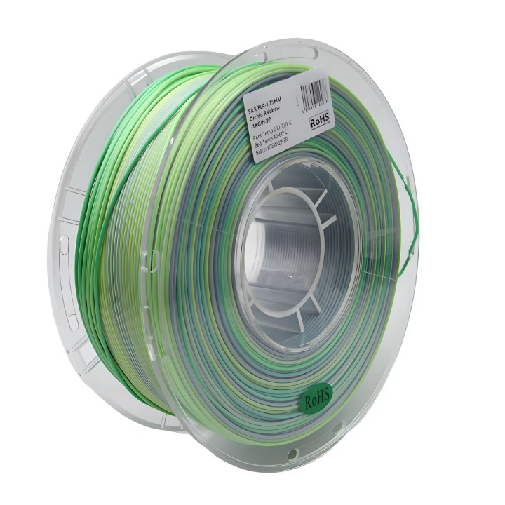 Glossy Gradient Rainbow Silk PLA Filament 1.75mm, 1kg