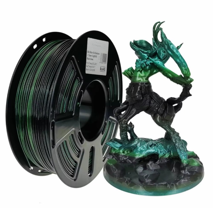 Silk Glitter PLA Rainbow Filament 1.75mm 1kg Shiny Gradient 3D Printer Filament