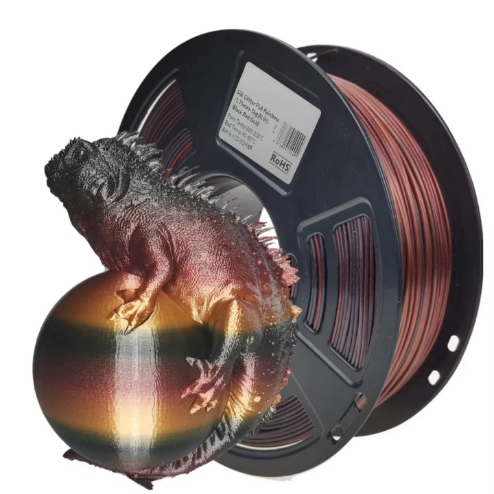 Silk Glitter PLA Rainbow Filament 1.75mm 1kg Shiny Gradient 3D Printer Filament