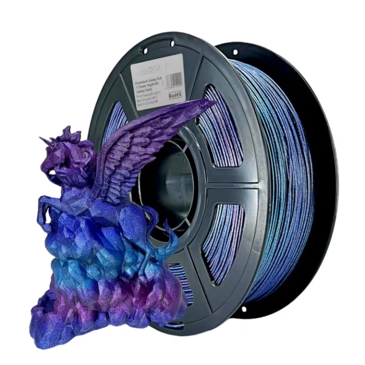 Chameleon Galaxy PLA Rainbow Filament 1.75mm 1kg Shiny Color Change 3D Printer Filament