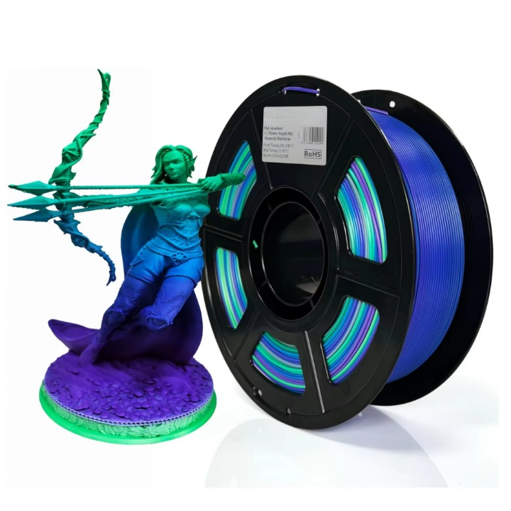 PLA Gradient Rainbow Filament 1.75mm 1kg for 3D Printing