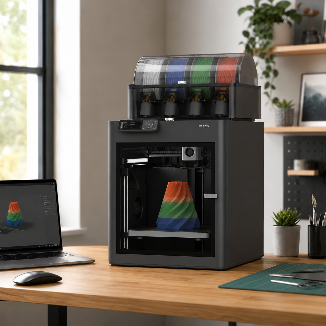 Bambu Lab P1S Fully Enclosed High-Speed 3D Printer