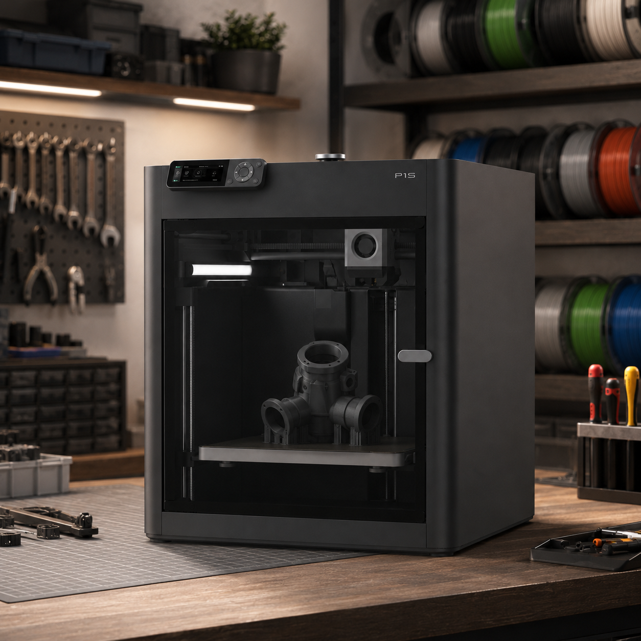 Bambu Lab P1S Fully Enclosed High-Speed 3D Printer