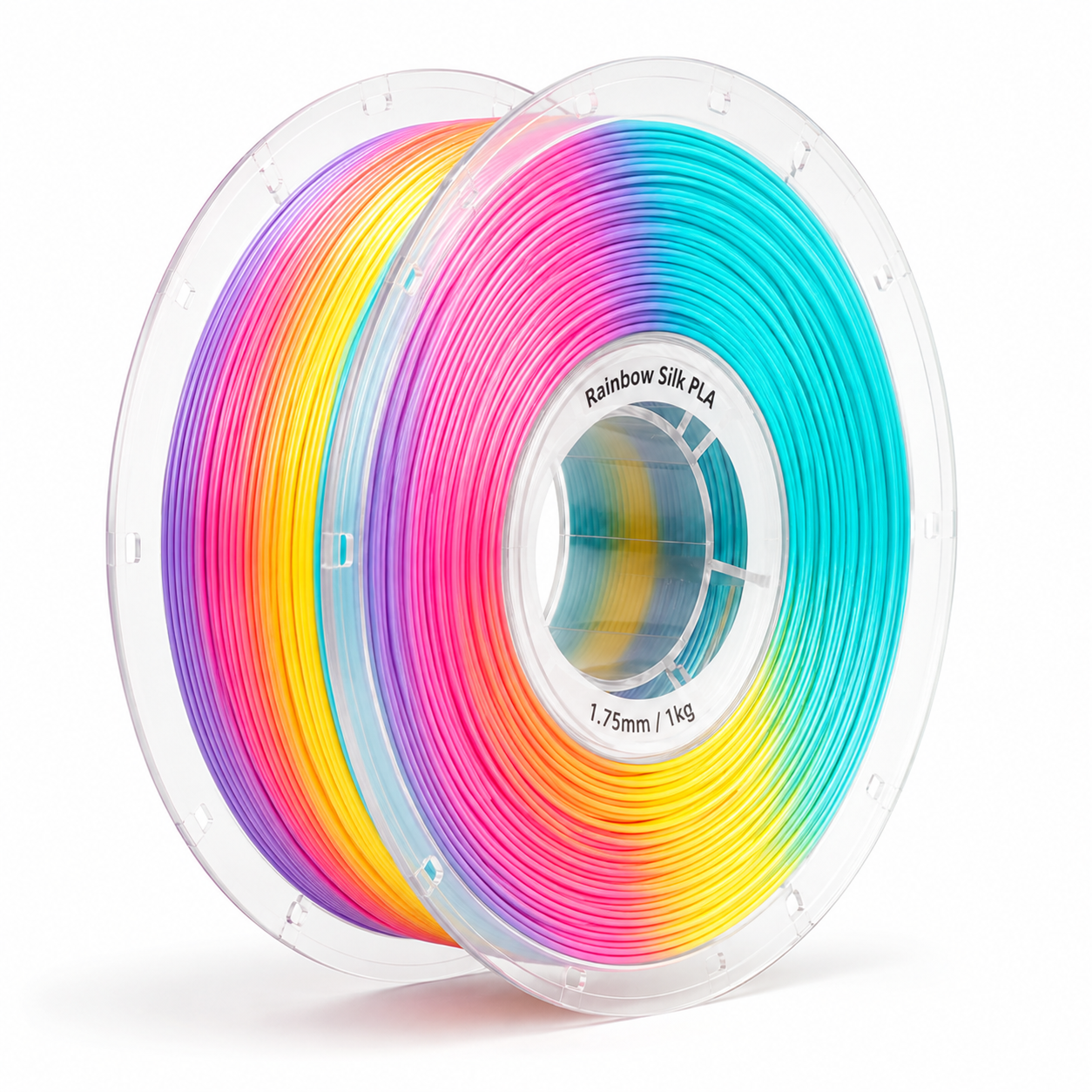 Glossy Gradient Rainbow Silk PLA Filament 1.75mm, 1kg