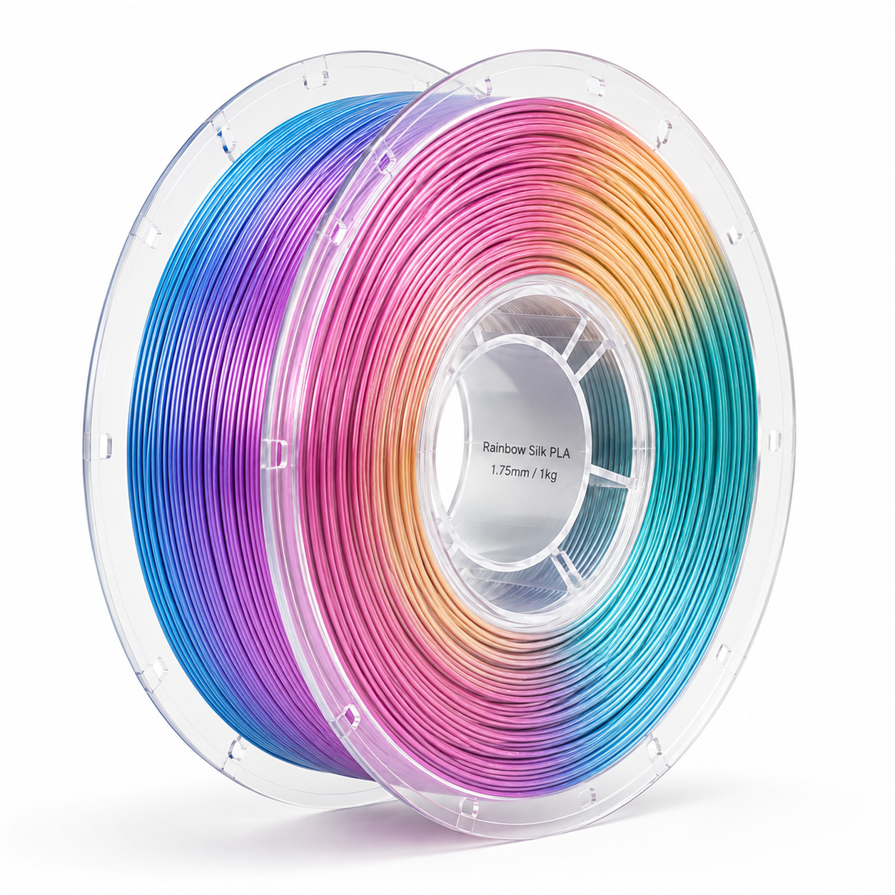 Glossy Gradient Rainbow Silk PLA Filament 1.75mm, 1kg