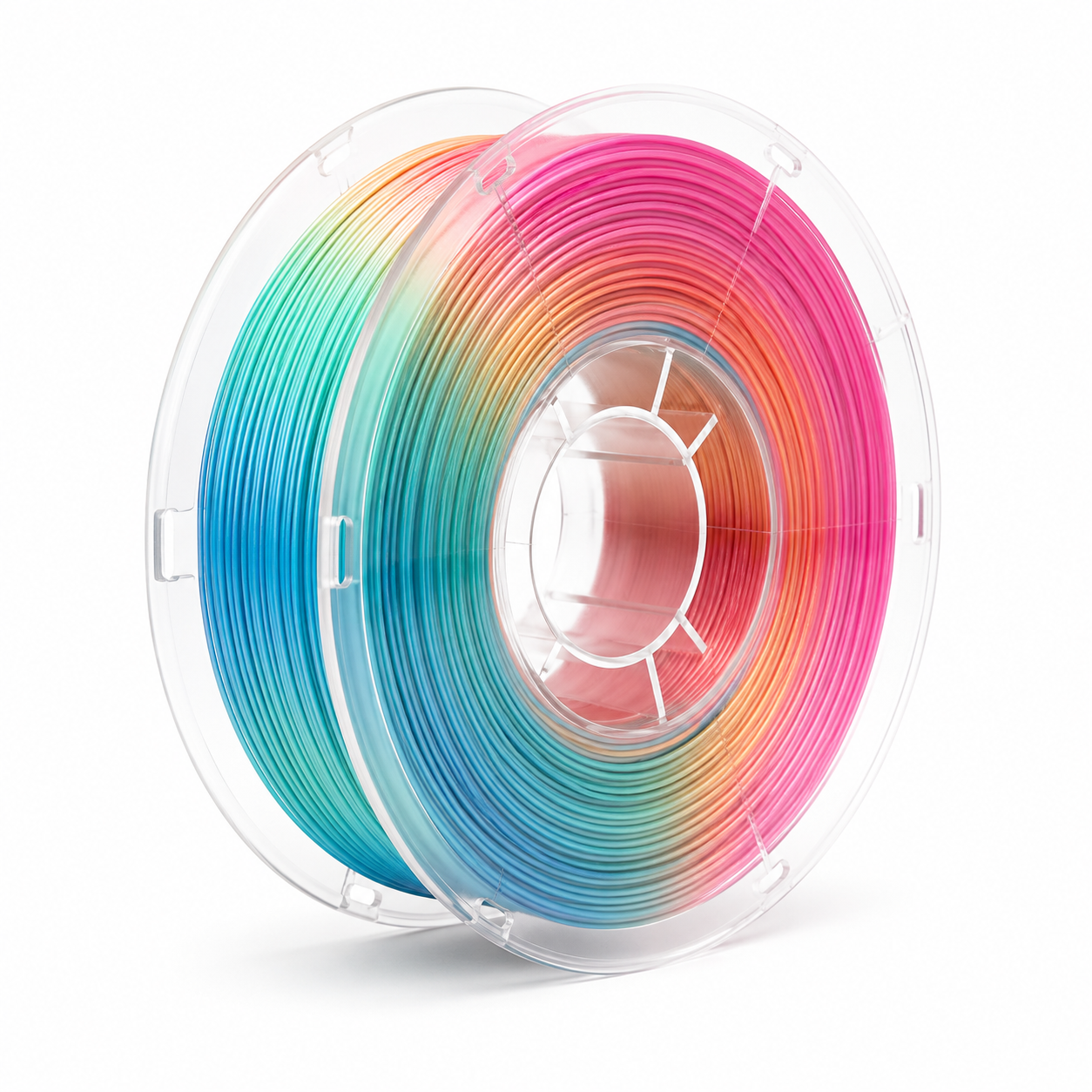 Glossy Gradient Rainbow Silk PLA Filament 1.75mm, 1kg