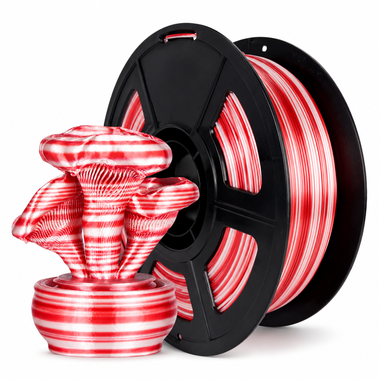 Silk Twist Rainbow PLA Filament 1.75mm 1kg Shiny Ribbon Gradient 3D Printing Filament