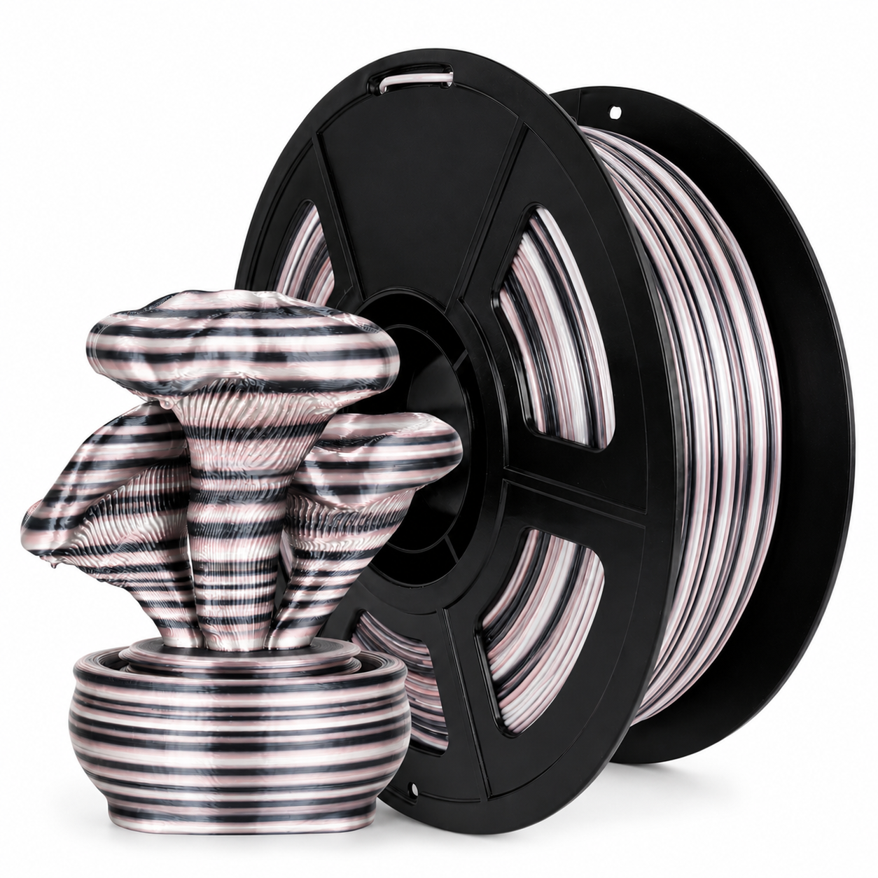 Silk Twist Rainbow PLA Filament 1.75mm 1kg Shiny Ribbon Gradient 3D Printing Filament