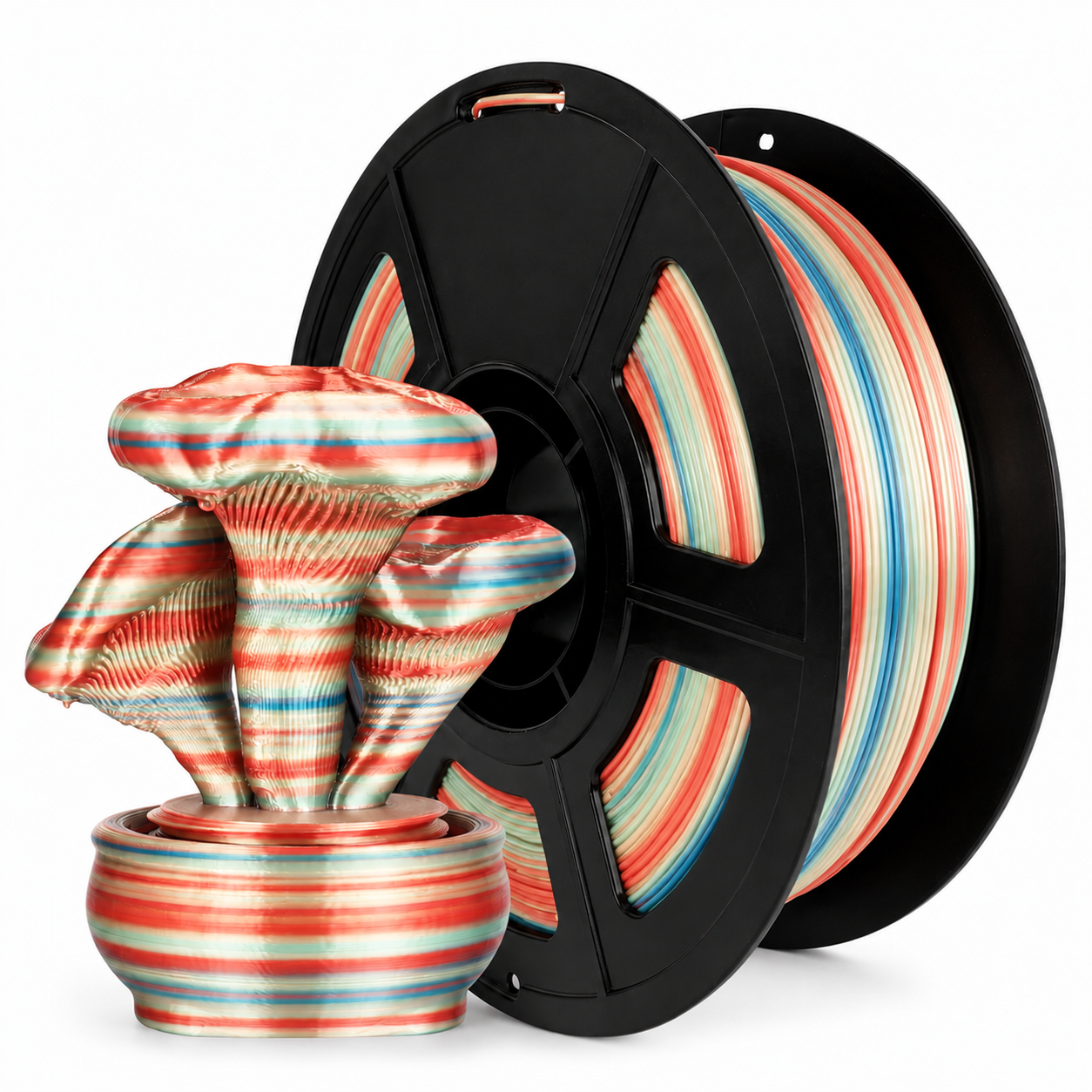 Silk Twist Rainbow PLA Filament 1.75mm 1kg Shiny Ribbon Gradient 3D Printing Filament
