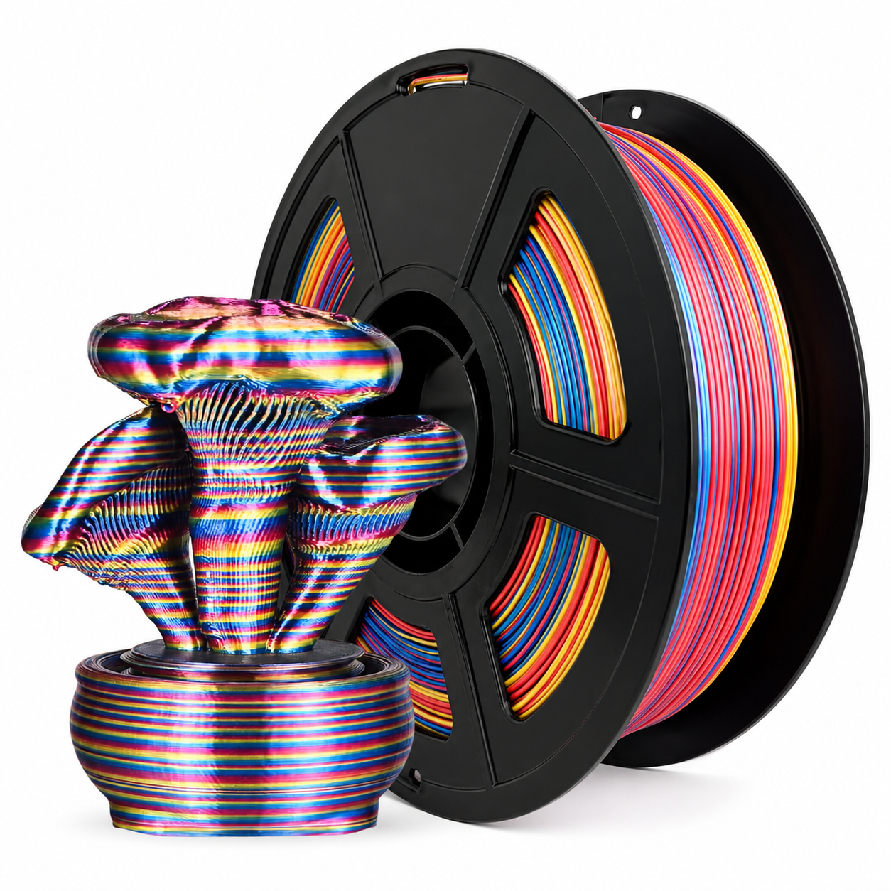 Silk Twist Rainbow PLA Filament 1.75mm 1kg Shiny Ribbon Gradient 3D Printing Filament