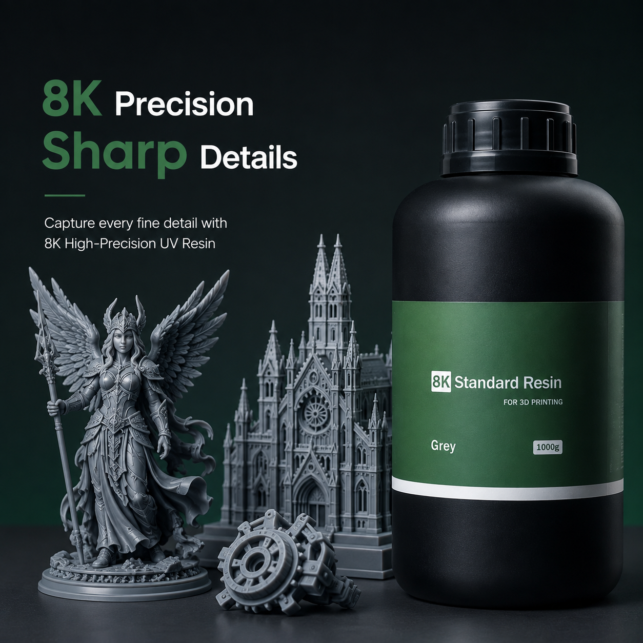 8K Standard Resin High Precision UV Curable 405nm UV Resin for LCD Resin 3D Printers