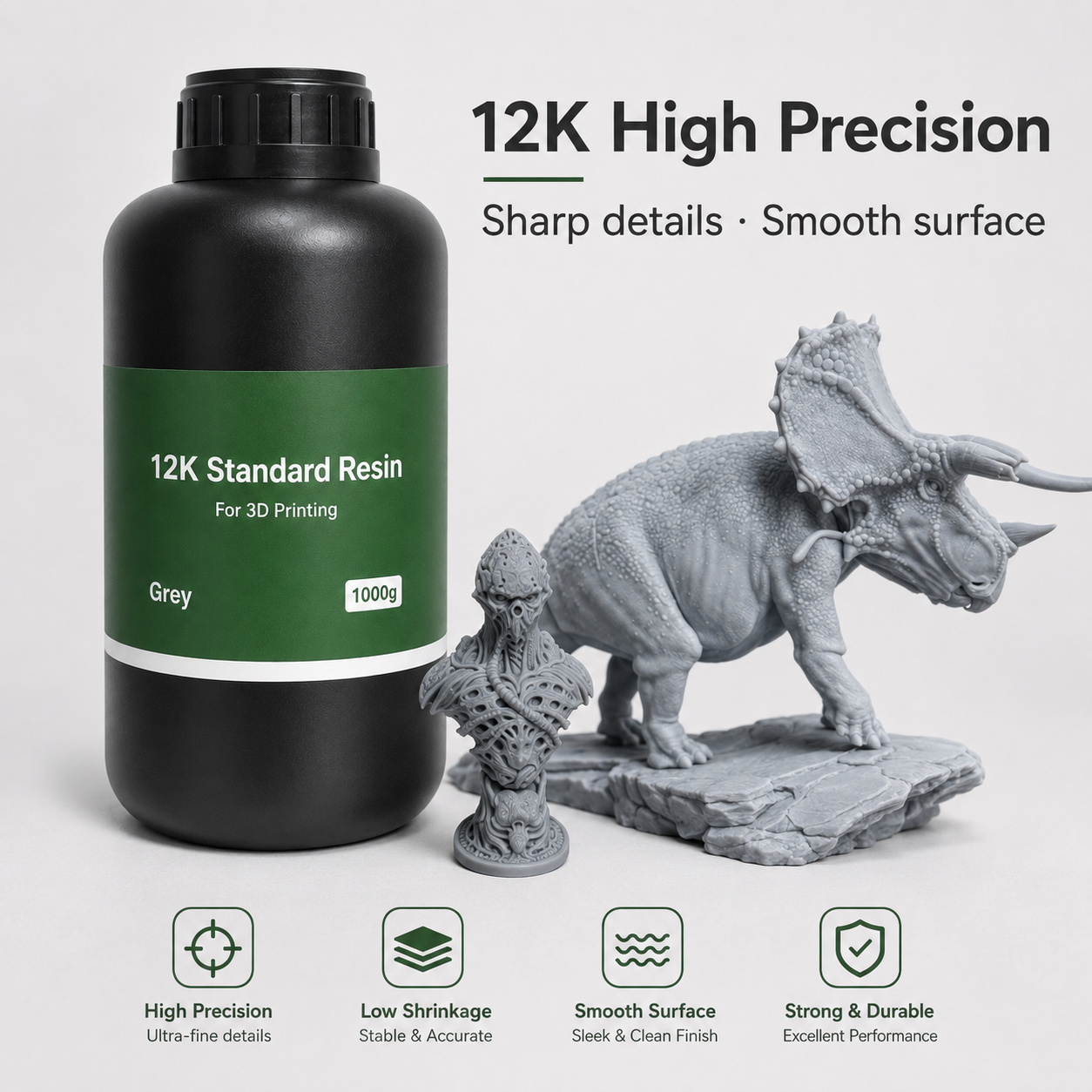 12K Standard Resin High Precision 405nm UV Resin for LCD SLA 3D Printers