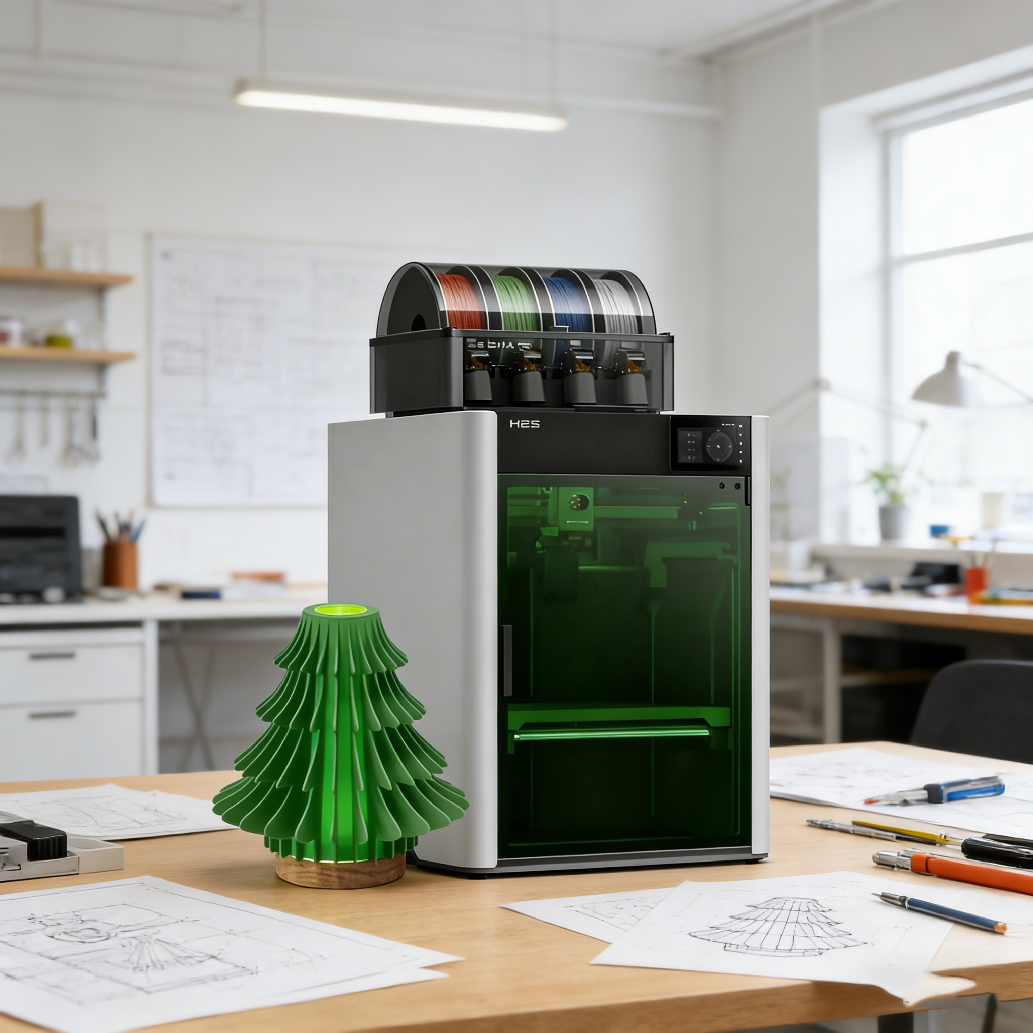Bambu Lab H2S Laser Full Combo High-Speed Large-Format Multifunction 3D Printer with AMS 2 Pro