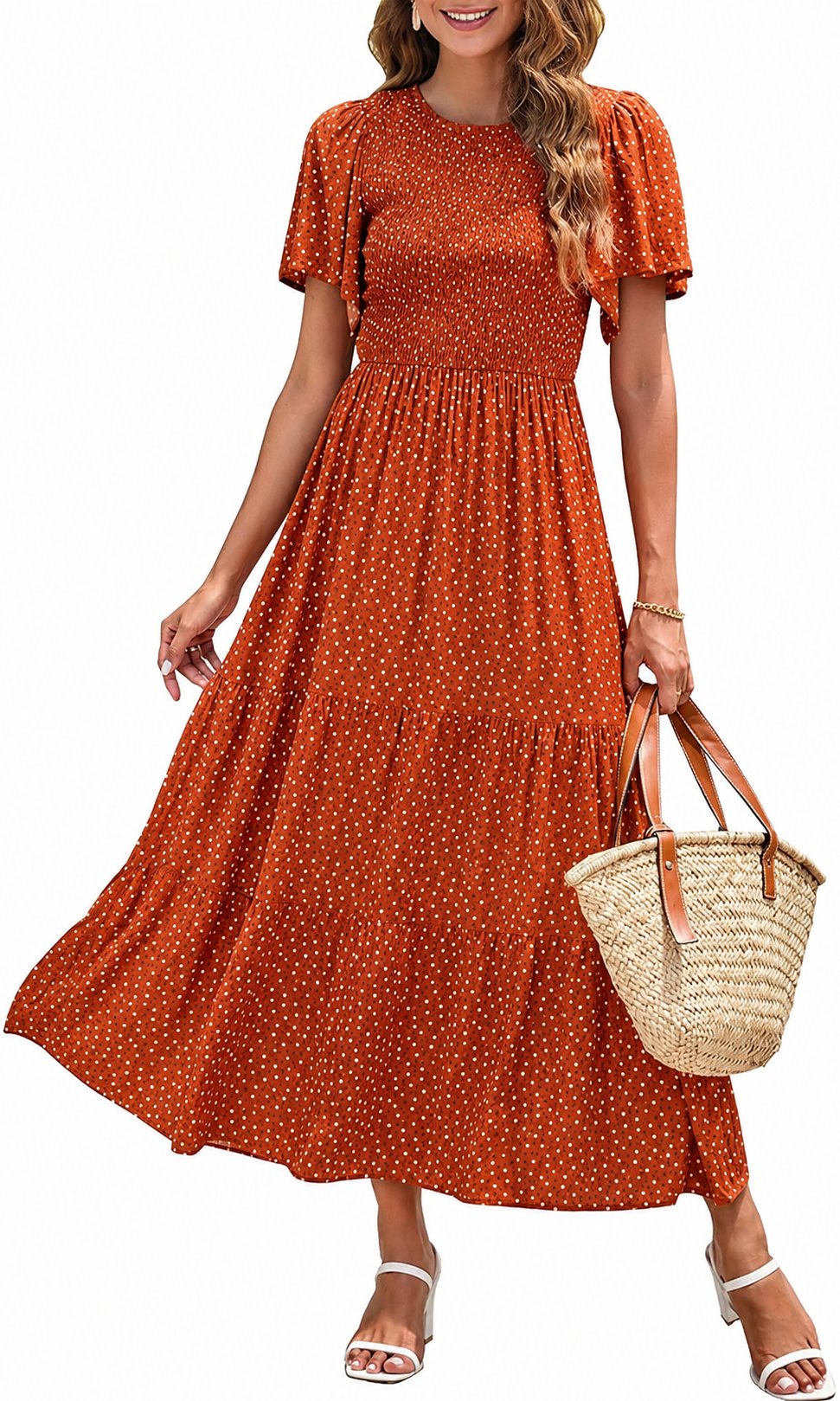 Women’s Floral Smocked Maxi Dress
