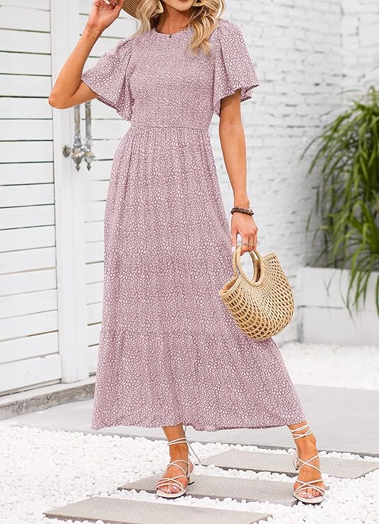 Women’s Floral Smocked Maxi Dress