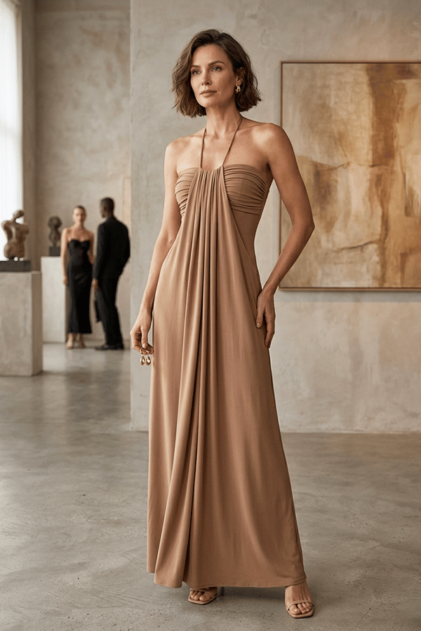 Backless Pleated Sleeveless Long Dress(Buy 2 Free Shipping)