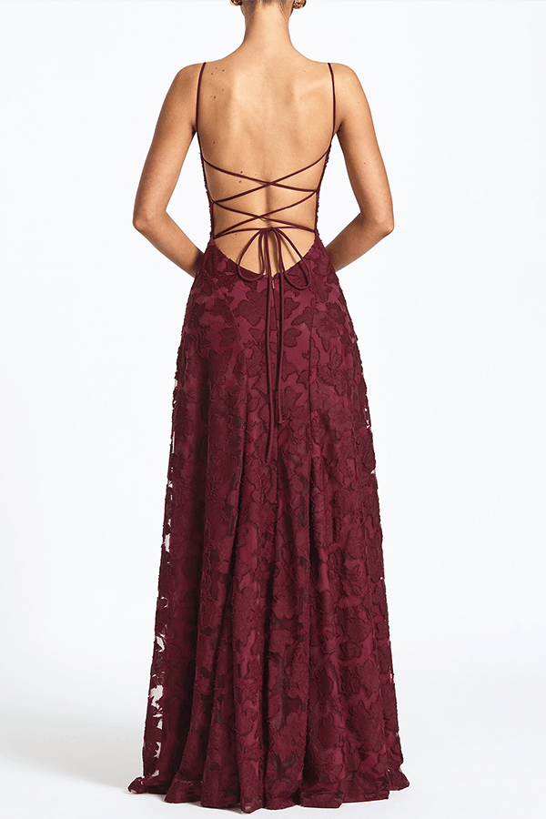 💝Women’s Lace Applique Maxi Dress – Off Shoulder Elegant Evening Gown