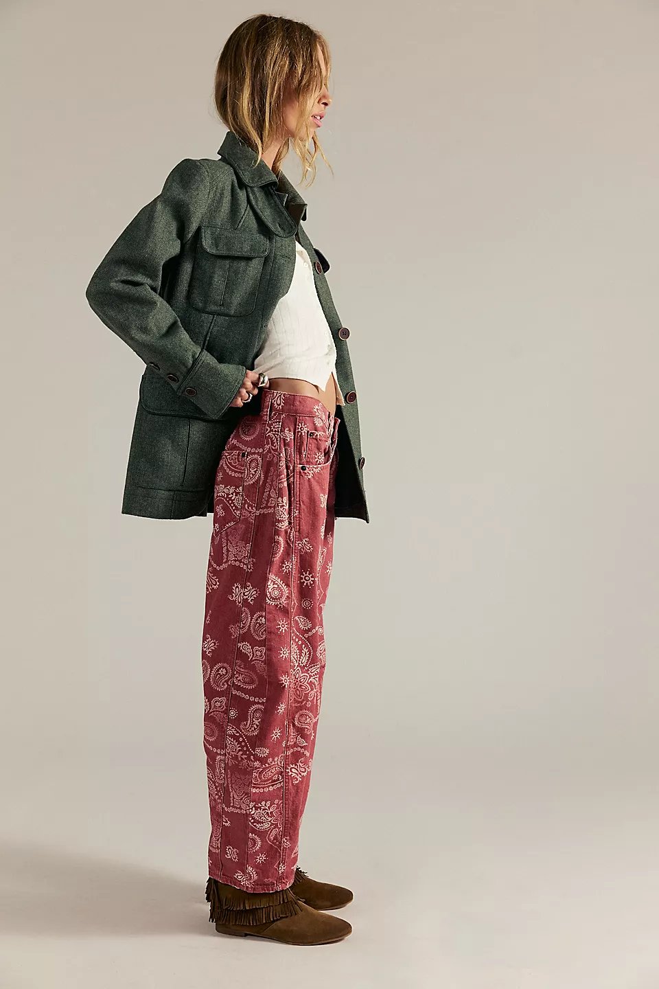 Versatile Western Cowboy Wide-Leg Jeans: Casual Loose-Fitting Jeans
