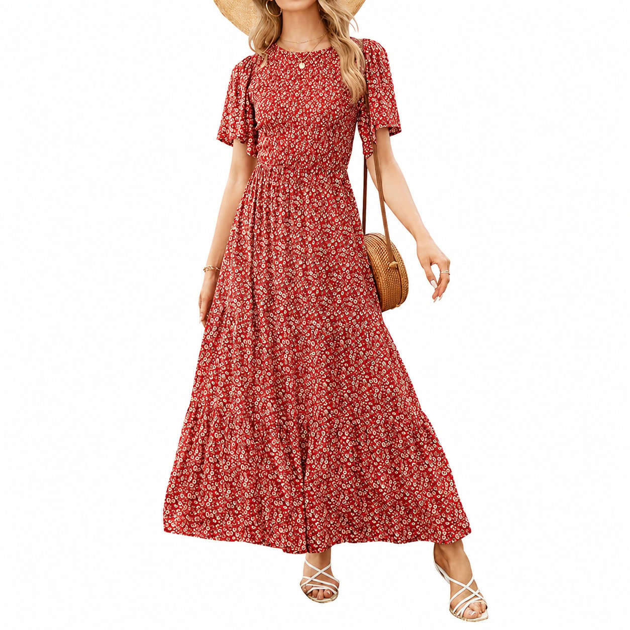 Women’s Floral Smocked Maxi Dress