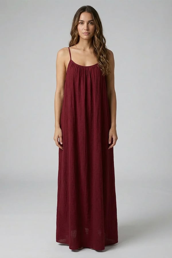 Women's Sexy Open-Back V-Neck Midi Loungewear Dress