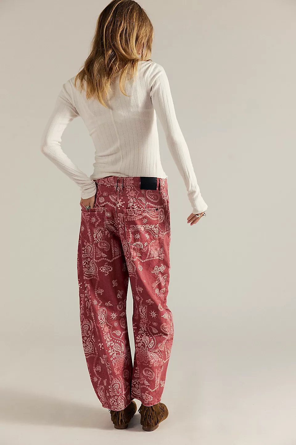 Versatile Western Cowboy Wide-Leg Jeans: Casual Loose-Fitting Jeans