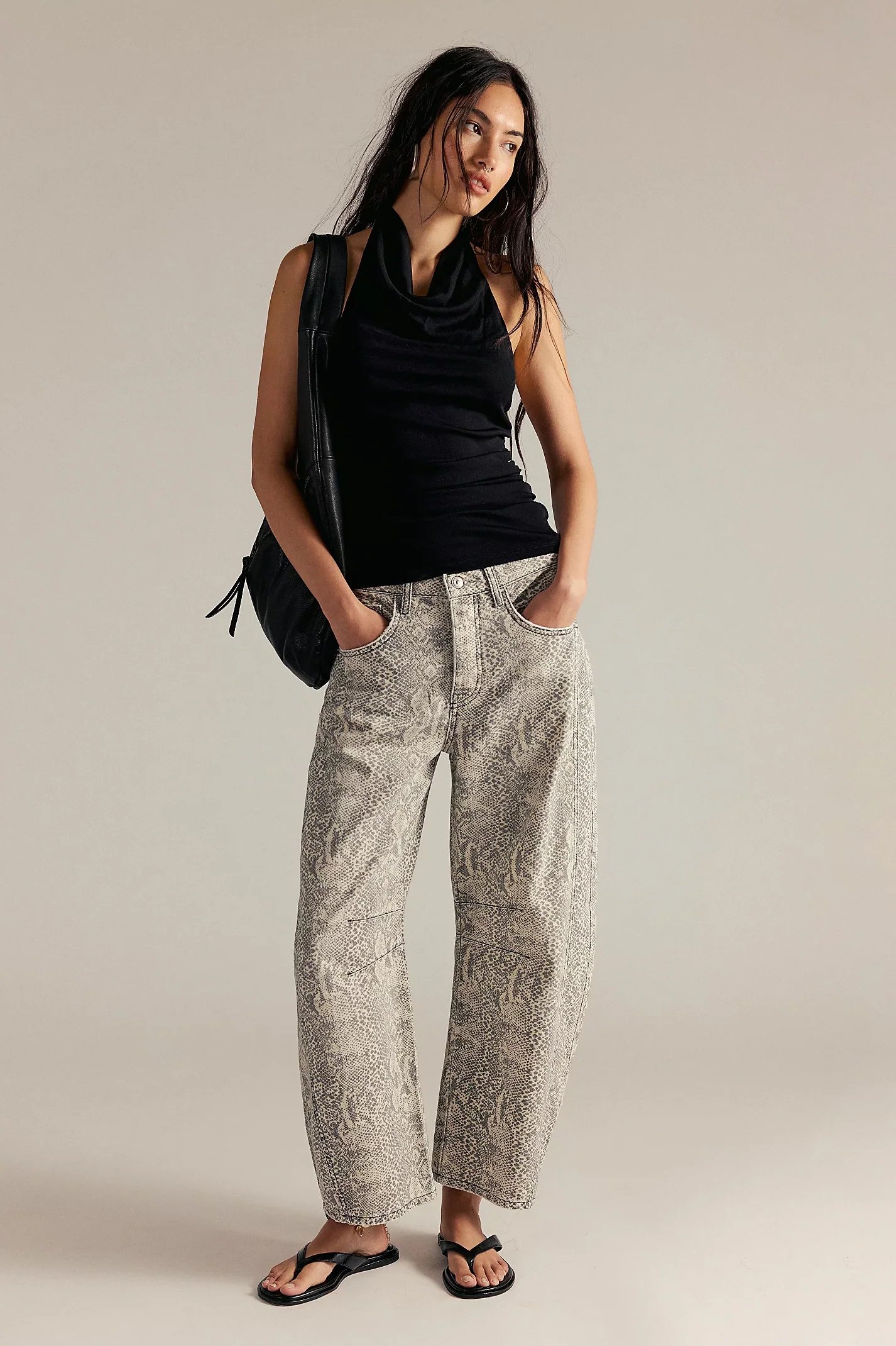 Versatile Western Cowboy Wide-Leg Jeans: Casual Loose-Fitting Jeans