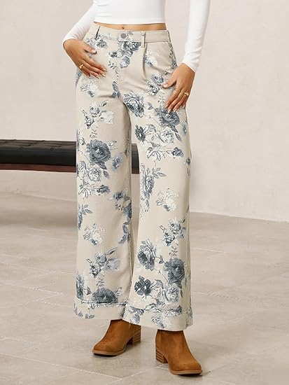 Versatile Western Cowboy Wide-Leg Jeans: Casual Loose-Fitting Jeans